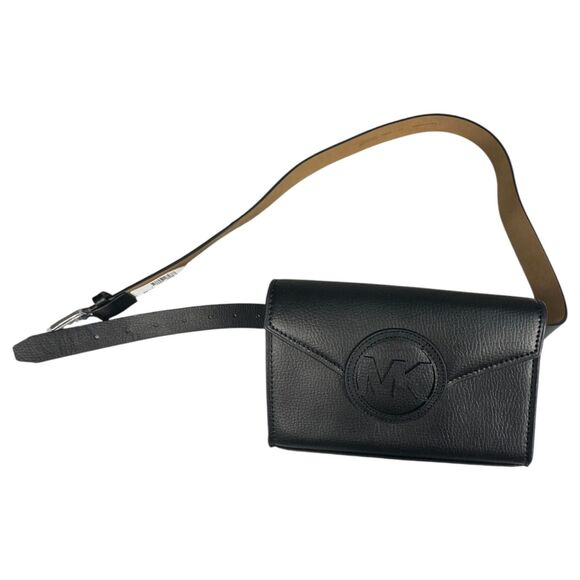Michael Kors 556136C Black Leather Belt Bag Fanny Pack Waist Bag NEW with Tags - Picture 1 of 5